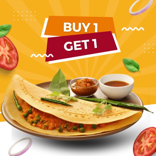 Dosa Offer: Buy 1 Chef's Choice Dosa & Get 1 Sada Dosa Free